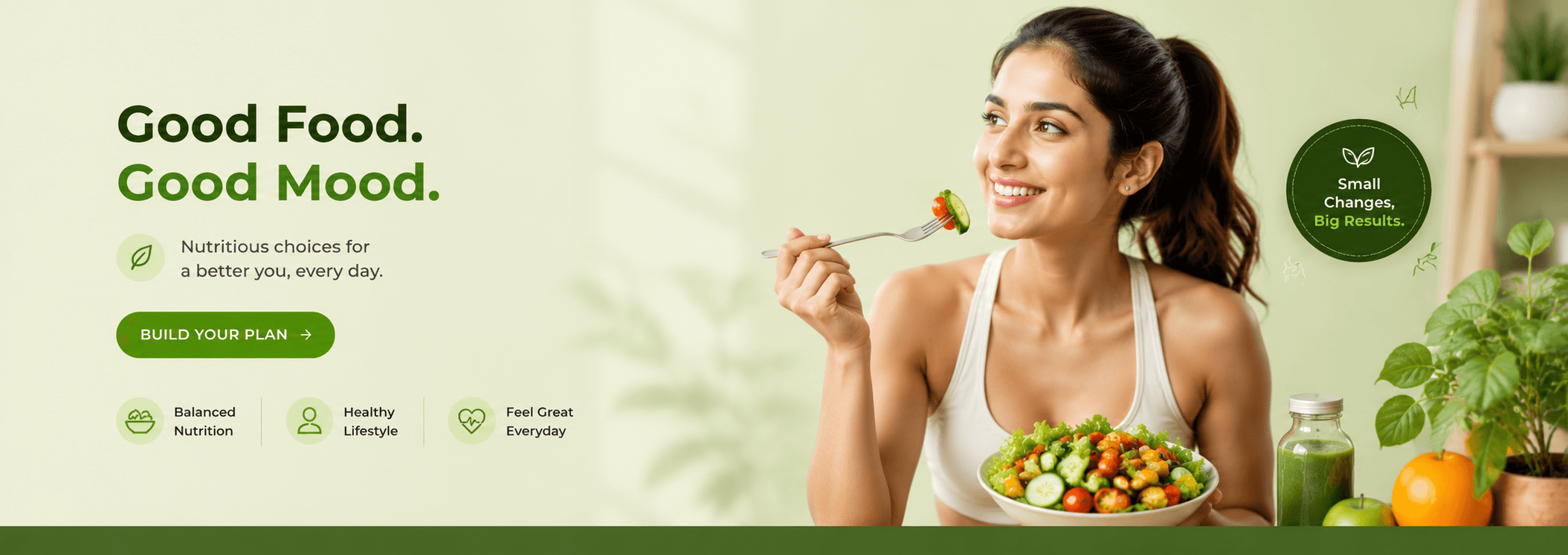 Balanced plate with grains, vegetables, and protein