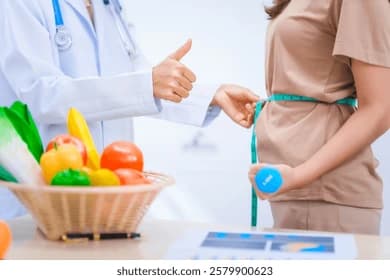 Nutrition consultation with fresh vegetables for PCOS management
